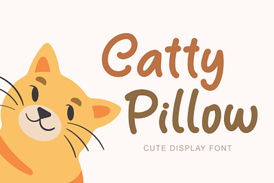 Catty Pillow animal beautiful birthday branding cat comic design font font design graphic design handwritten illustration logo party ui