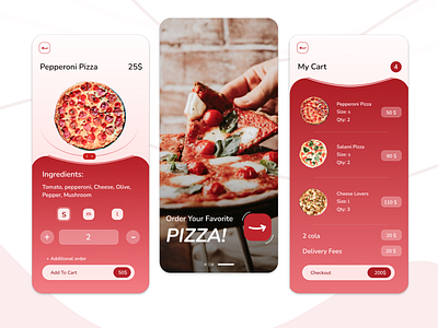 Pizza App app design application mobile app mobile app design pizza ui ux