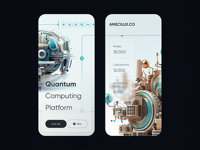 Explore the Future with Quantum Computing branding concept design graphic design illustration logo mobile app ui uiux vector