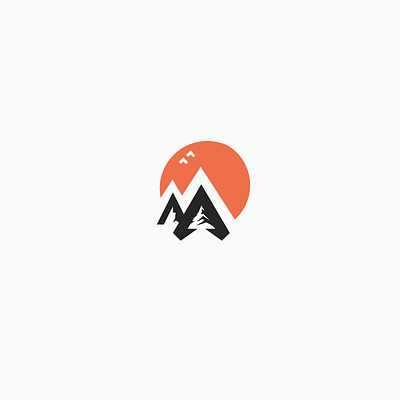 Mountain Trip adventure logo monogram logo mountain red sun sun sunset tree trip wild