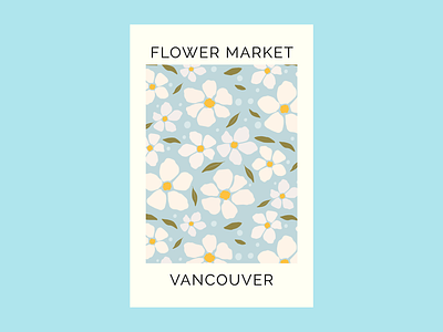 Flower Market blue cute art flower illustration illustrator pastel poster spring