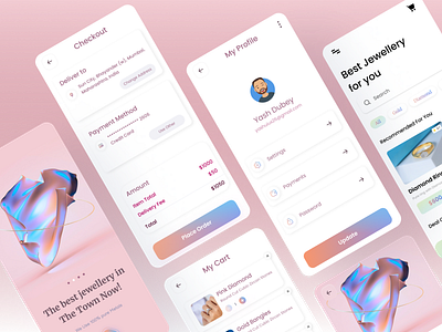 Online Jewellery App UI Design dailyui designers dribble ui uiux ux