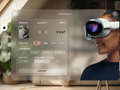 Checkout page - Apple Vision Pro (Concept) 3d appdesign applevisionpro dailyui designsystem dribbble graphic design interface itinukraine ui uidesign uiux userexperience ux uxdesignerlife