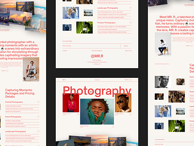 Photography Website Concept Portfolio concept design footer gallery image inspiration landing minimal modern page photo photographer photography picture portfolio ratul ui ui ux web website