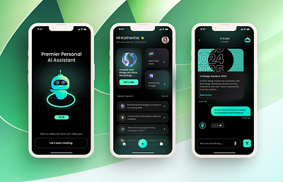 Personal AI Assistant Mobile App 🤖 ai aiassistant creativedesign figma mobileapp ui uidesign uiux ux design uxresearch