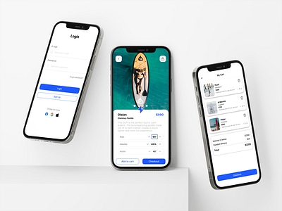 Surfboard E-commerce App e commerce surfboard app surfing