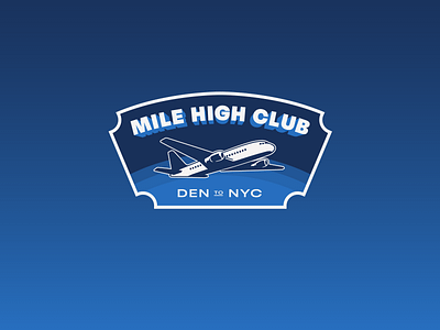 Mile High Club Badge airline badge branding flight fly logo sticker