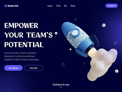 Landing page design 3d branding graphic design ui