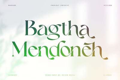 Bagtha Mendoneh Ligature Serif alternates branding font decorative font ligature font ligatures logo font modern font modern serif multilingual serif font