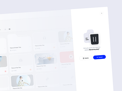 File Manager - Delete File Confirmation Modal clean confirmation delete file design empty state file manager flat icon illustration minimal modal modern ui popup trend ui ux