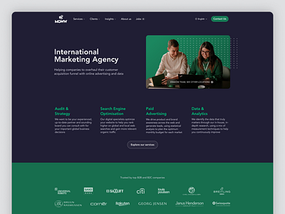 MediaGroup Worldwide — Homepage agency business clean desktop graphic design homepage marketing minimalistic ui website