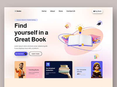 Book Web Landing page book store website design designer ebook store landing landing page landingpage ui design web design web designer web page web site webdesign webpage website website design website designer websites