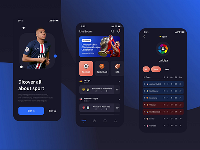 LiveScore mobile app 2d after effects animation app app design application application ui football app livescore mobile app mobile app design motion motion design motion graphics transition ui uikits ux