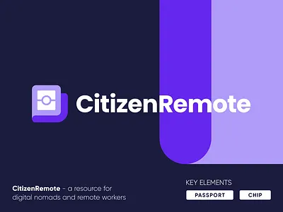 CitizenRemote - Logo Design Exploration (for sale) brand designer brand guide brand identity brandbook branding for sale unused buy identity identity design logo logo design logo designer logotype mark media tech digital nomad travel work freelancer passport startup branding symbol visual identity