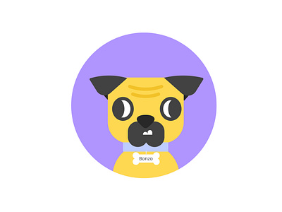 Bonzo the Pug illustration pug