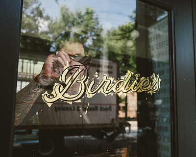 Birdie's Logo branding calligraphy gold leaf logo logo design typography