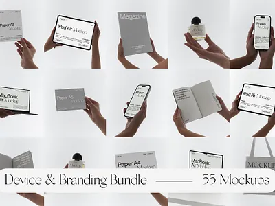 Device & Branding Mockup Bundle ipad mockup ipad pro mockup iphone 14 pro iphone 15 pro max iphone mockup macbook air mockup macbook mockup macbook pro mockup mock up mockup mockup bundle mockup scene creator templates