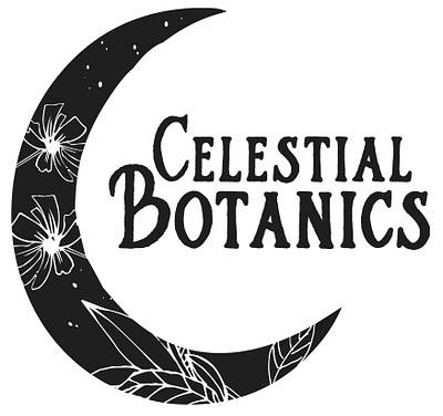 Celestial Botanics Moon Logo branding business celestial botanics crystals design flowers graphic design illustration logo moon plant print typography visual identity