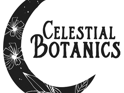 Celestial Botanics Moon Logo branding business celestial botanics crystals design flowers graphic design illustration logo moon plant print typography visual identity