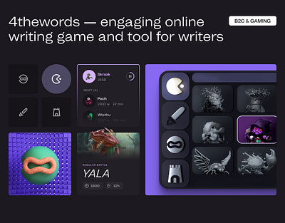 4thewords — engaging online writing game and tool for writers dashboard game illustration redesign ui ux writing