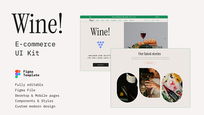 Wine! - Ecommerce template for Figma branding design ecommerce graphic design template ui wine