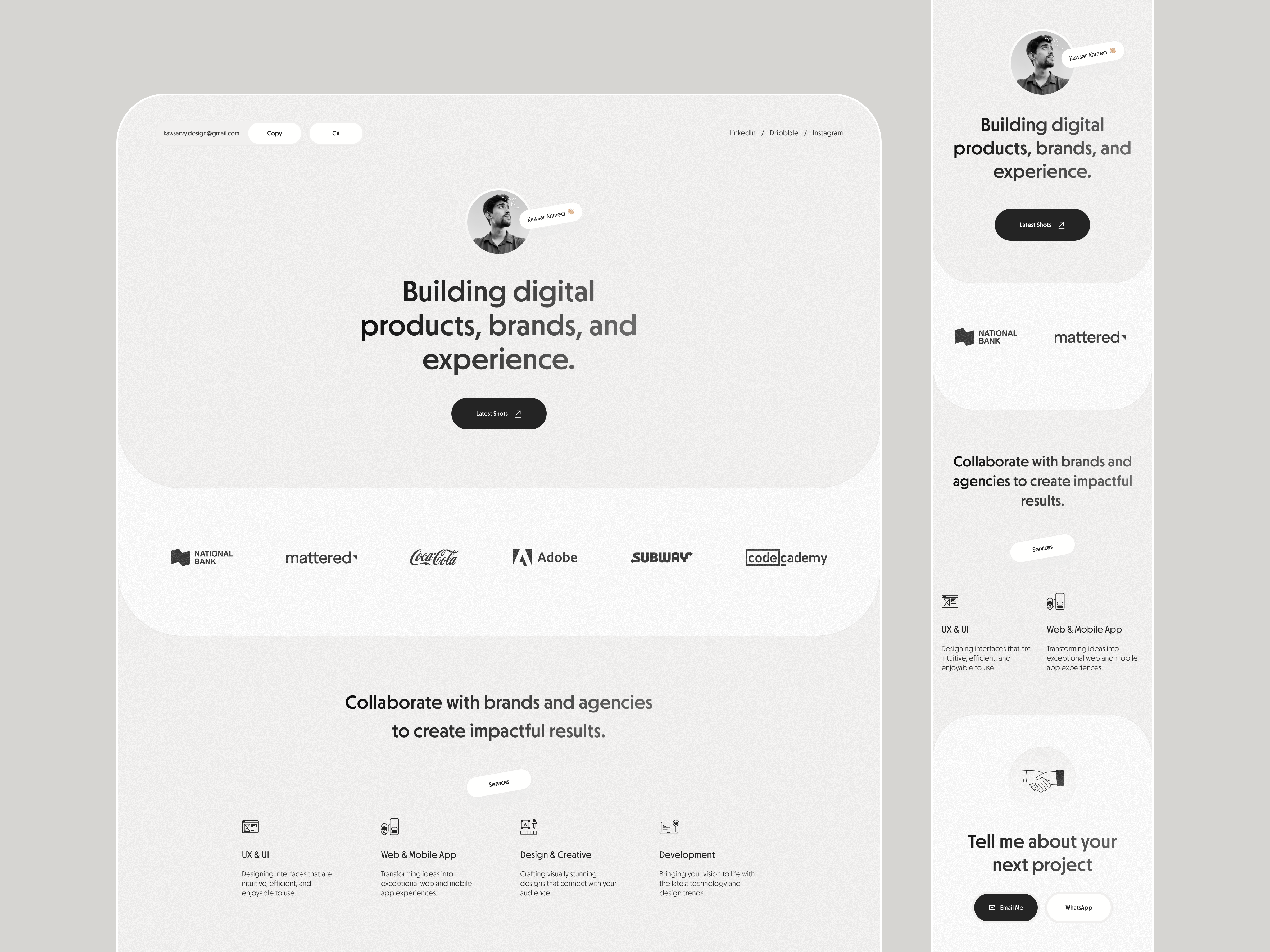 Example of Portfolio Website Design