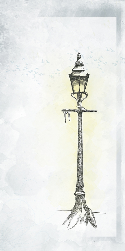 A Dream of a Dream art artwork design digital art graphic design illustration lamp lamppost mixed media narnia paint painting pen snow vector