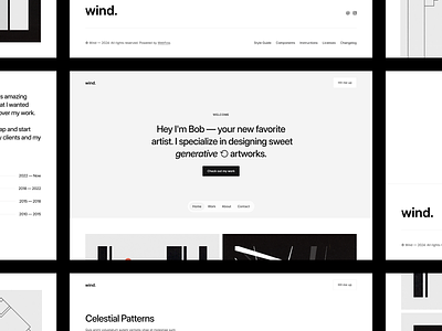 Wind - A Webflow Portfolio Template art portfolio creative portfolio generative art portfolio minimalist portfolio portfolio webflow portfolio webflow portfolio template