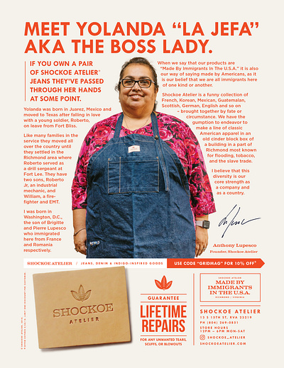 Shockoe Atelier "Boss Lady" Ad advertising art direction graphic design print ad