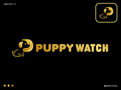 hidden p + puppy or dog logo branding design dog logo graphic design illustration logo logo design p logo with dog puppy logo p logo typography