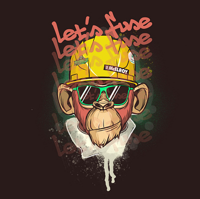 Fun monkey illustration I created for a T-shirt design! art graphic design illustration stickerart tshirt vector