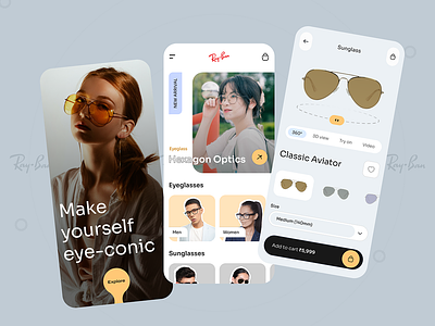 Ray-ban - Redesign app design concept design dailyui figma rayban sunglasses ui ui design ux