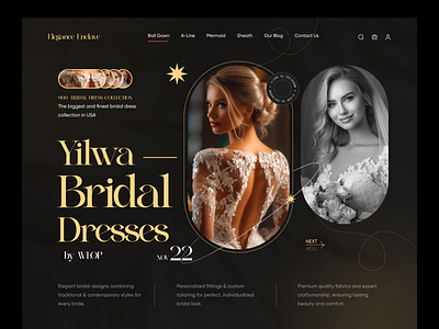 Elegance Enclave - Bridal Dress Store bridal design dress ecommerce elegant homepage landing landing page local store online store shopify store small store store ui web web design web store website