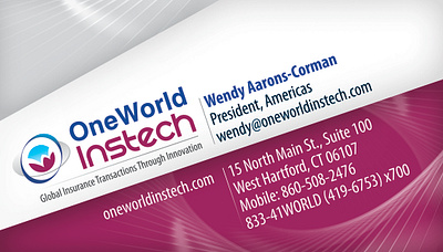 OneWorld Instech Logo & Business Card graphic design logo