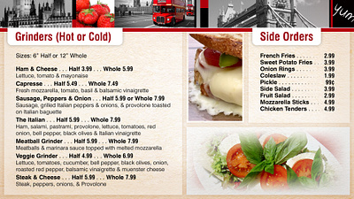 London Cafe Screen Menu 2 graphic design