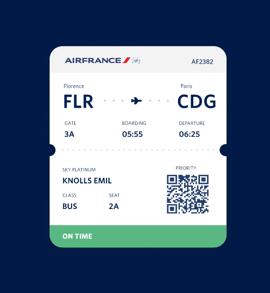 Daily UI boarding pass states by Pri Kiser on Dribbble
