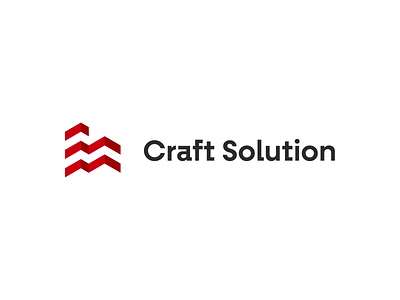 Craft Solution brand branding building business card craft design flat geometric golden ratio identity illustration logo mark red triangle ui vector