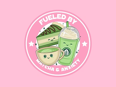 Fueled by Matcha character cute design illustration japan kawaii latte matcha t shirt