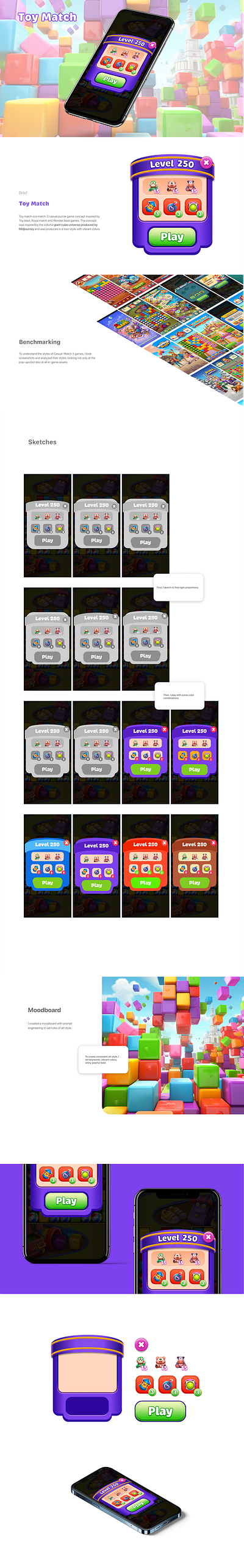 Toy Match- Match 3 Puzzle Game UI casual game game ui match3 ui ux