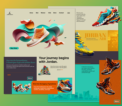 JORDAN- Elevate Your Stride ai amazing app branding colourfull design graphic design jordan shoes typography ui ux vector visual website