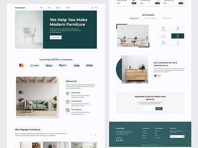 Modern Furniture Website design furniture landingpage modern furniture website ui ui design website