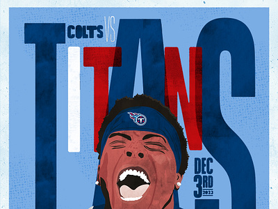 Titans Vs. Colts Gameday Poster arden key color colts design flat graphic design illustration tennessee titans typography vector vector art