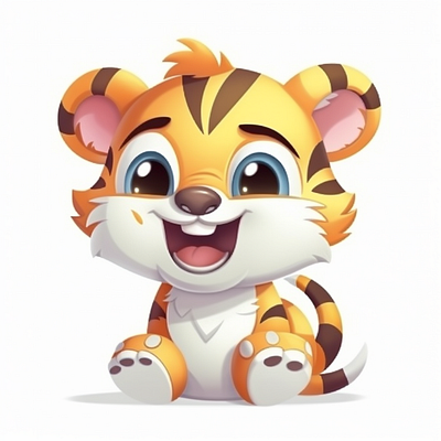 Happy baby tiger art work clipart cute design graphic design illustration tiger sticker vector