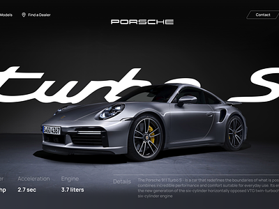 Speed & Elegance Porsche 911 Turbo S innovation luxurycars porsche style ui webdesign