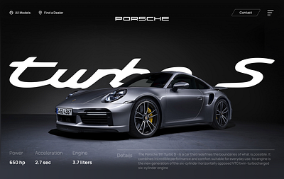 Speed & Elegance Porsche 911 Turbo S innovation luxurycars porsche style ui webdesign