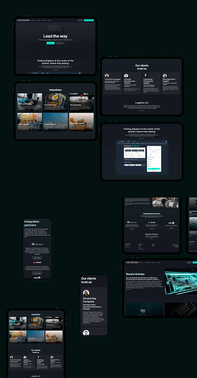 Centerboard - Web & Product Design api design sysyem graphic design logistics product design ui uiux ux web web design