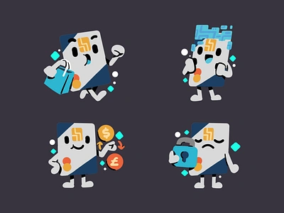 Credi Character Illustration 💸 bank bitcoin blocked card character credit credit card currency economic finance finance app game illustration investment mascot money shopping trading transaction virtual account