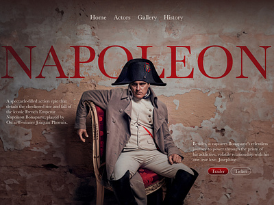 Movie website - Napoleon design interface website