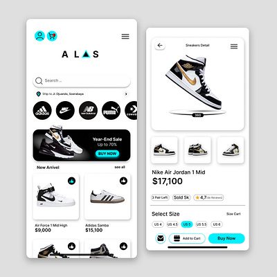 ALAS-mobile Apps graphic design ui uidesain uiux shoes