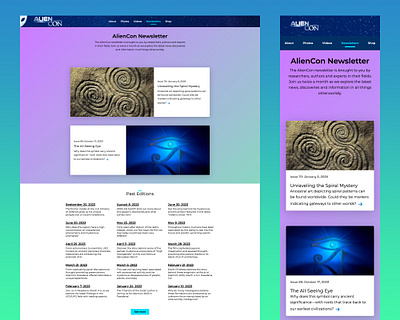 The Ancient Aliens - Newsletter Articles website branding design graphic design typography ui ux web website